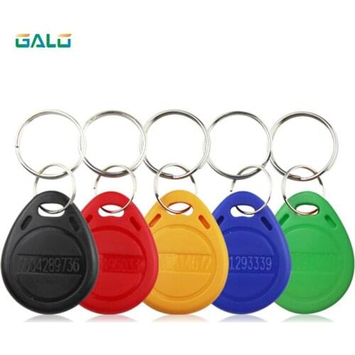 100pcs RFID Keychain Stickers Card Tag Key 125khz ID Keyfob Access Control Time Attendance Sticker Fob Token Ring