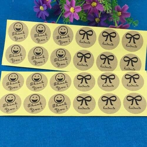 1200Pcs/Lot Round Shape Stickers Handmade Printing for Jewelry Box Festival Gifts Envelope Thank You Seal Sticker Labels 3x3cm