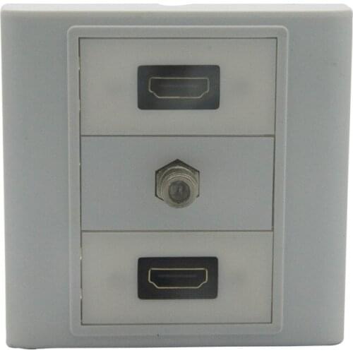 2 X HDMI, F Head TV wall plate with back female to female connector support customer design