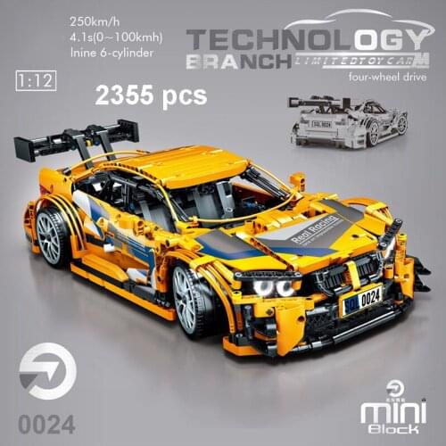 2300pcs 1:12 Static BMW/AUDI/G65 Super Racing Car High-Tech mini Building Blocks Car Model Toys For Boys Birthday Christmas Gift