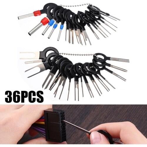36pcs Automotive Plug Terminal Remove Tool Set Key Pin Car Electrical Wire Crimp Connector Extractor Kit Accessories