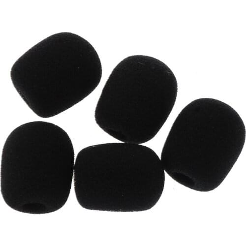 5PCS Black Microphone Headset Foam Sponge Windscreen Mic Cover 5 Sizes