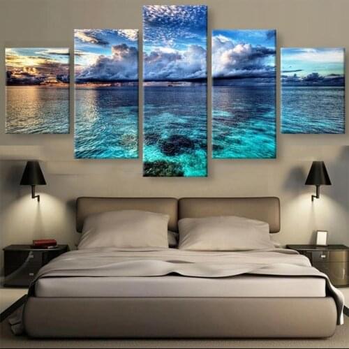5 Piece Canvas Art Sky Calm Waters Cuadros Decoracion Paintings on Canvas Wall Art for Home Decorations Wall Decor Wall Poster