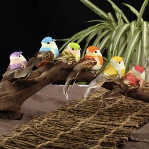 6pcs Creative Bird Model Gift Favor Home Decorative Craft Ornaments Display Table Decorations Animal Miniatures