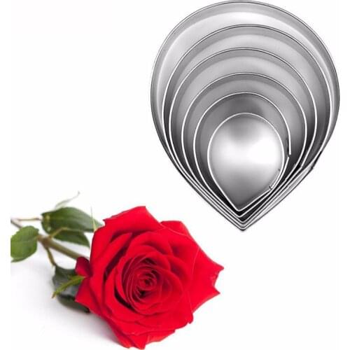 6pcs Rose Petals Cookie Pastry Cake Cutter Stainless Steel Biscuit Mold Home kitchen Baking tools K998