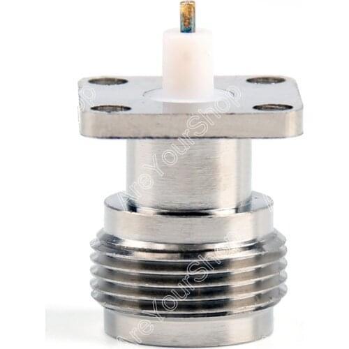 Areyourshop Sale 1 Pc Connector N Female Jack 4-Hole 17.5mm Flange PTFE Solder Panel Mount Wire Conn