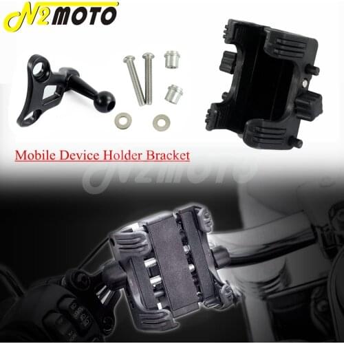 Phone Holder For Harley Motorcycles Mobile Cellphone Holder Handlebar Clip Stand GPS Device Cell Phone Carrier Mount Bracket