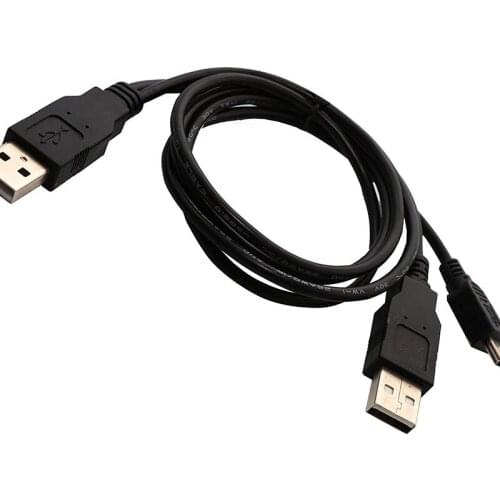 Dual USB 2.0 Type A to USB Mini 5-Pin Type B x1 Y Data & Power Cable Data Cable Accessories