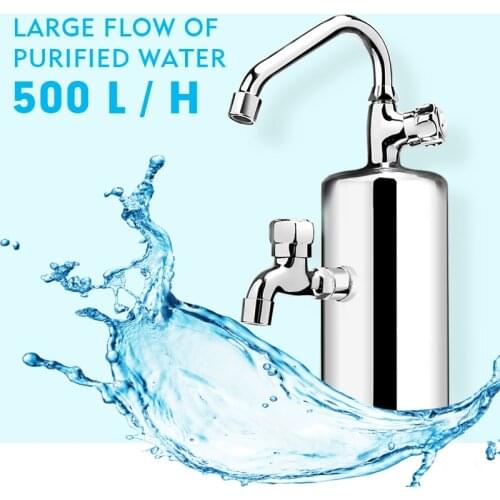 Two Water Outlets Large Flow ≥500L/H Ultrafiltration Water Filter 304 Stainless Steel Household Water Purifier Remove Odor