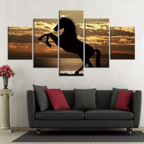 New 2021 Wall Art Sunset Animal Horse Design Paintings Wall Decor Living Room Canvas Paintings Oill Paintings Wall Decor Modern