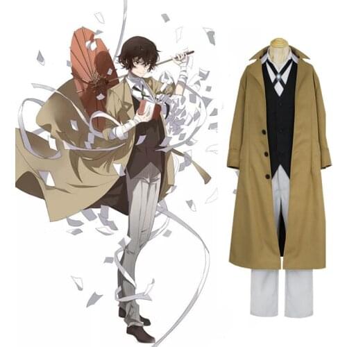 Anime Bungo Stray Dogs Osamu Dazai Chuya Nakahara Cosplay Costume Port Mafia Armed Detective Agency Member Uniform Outfit