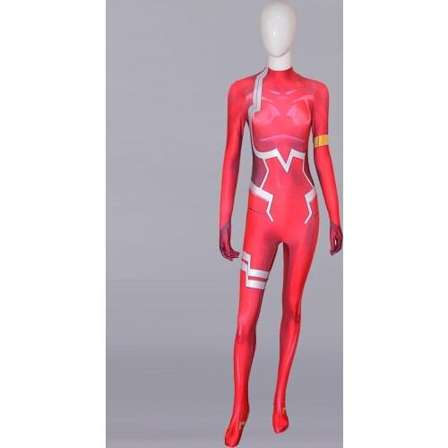 Zero Two DARLING in the FRANXX Cosplay Costume Spandex 3D Printing Zentai Bodysuit Halloween Costume for Woman Free shipping