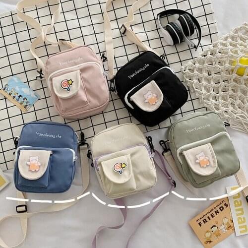 Women Lovely Crossbody Bag Nylon Bag Small Shoulder Bag Flap Mini Mobile Phone Bag Purses