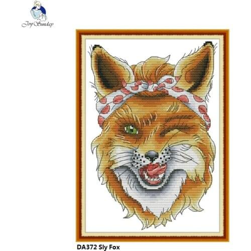 Joy Sunday Sly Fox Count Cross Stitch Fabric 11CT and 14CT DIY Handwork Cross-stitch Kits For Embroidery Needlework Home Decor