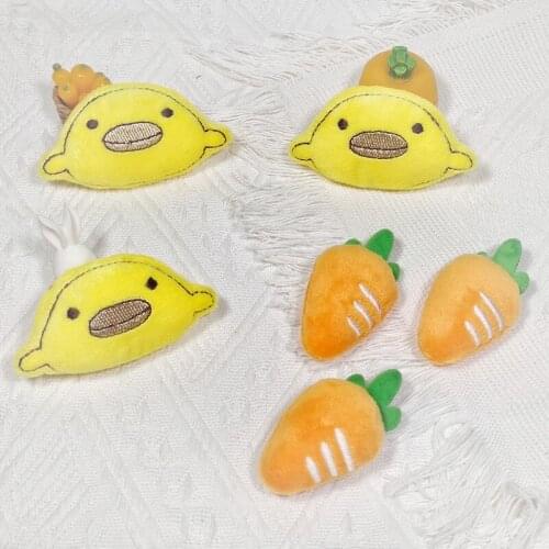 10pcs/lot cartoon duck and carrot dolls Patches Appliques for Craft Clothes Sewing Supplies DIY Hair Clip Accessories