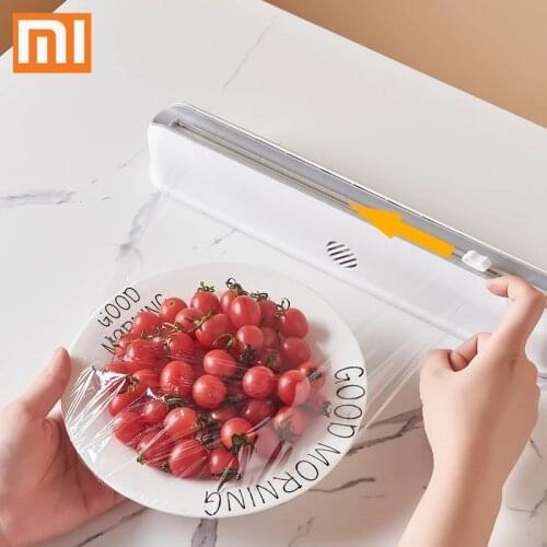Xiaomi Youpin Wall-mounted Cling Film Cutting Box Suction Cup Adjustable Plastic Wrap Cutter Home kitchen Food Storage