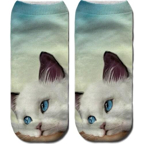 NDUCJSI Casual Soft Winter Autumn Warm Girls Cute Socks Harajuku Women Cotton Kitten Colorful Tube Art Daily