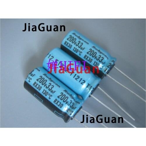 50PCS NEW RUBYCON RX30 200V33UF 10X20MM Electrolytic Capacitor rx30 33uF/200V 130 degrees 33UF 200V