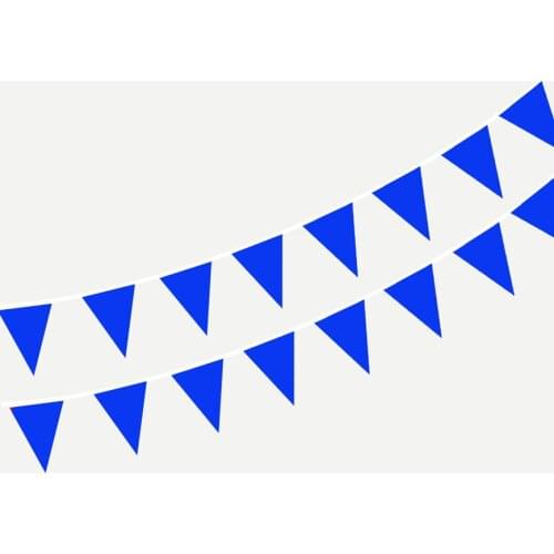 Solid Blue Pennant Banner Flags String Triangle Bunting Flags Decorations For Grand Opening Birthday Party Festival Celebration