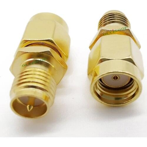 1/2Pcs SMA series connector RP SMA male plug To RP SMA Female Jack straight RF SMA Adapter Screw Thread Solder Cable mount