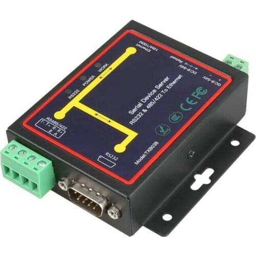 Industrial RJ45 to RS232 RS485 RS422 ethernet to DB9 male ModbusTCP/RTU converter