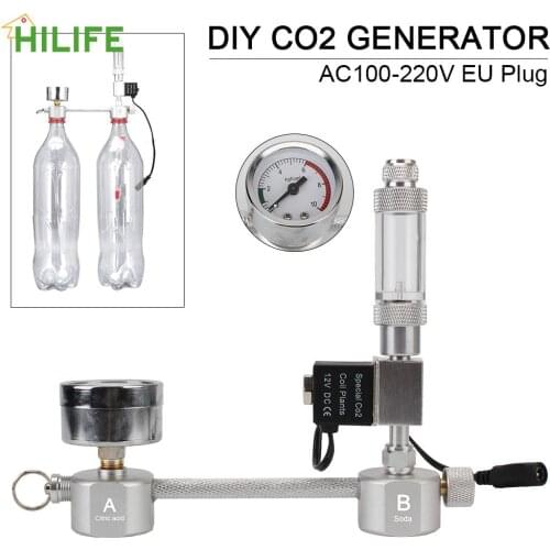 Bubble Counter Diffuser DIY Aquarium Accessories With Solenoid valve Aquarium CO2 Generator System Kit For Aquatic Plant Growth