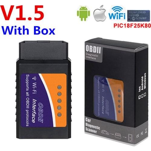 Full Chip 25K80 Super Mini ELM 327 WIFI V1.5 OBDII / OBD2 Auto Code Scanner On Android & IOS ELM327 Wifi For All OBD II Protocol