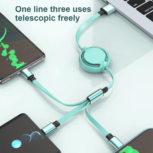 3 in 1 USB Cable For iPhone/Android/Type C Multi Fast Charging Charger USB Type-c Micro USB Cable For Mobile Phone