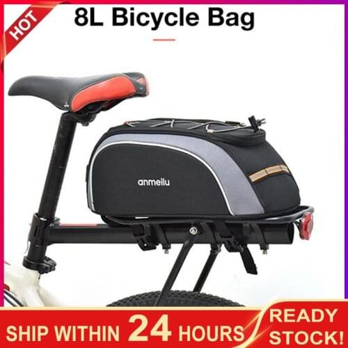 8L Bicycle Bags Large Capacity Waterproof Cycling Bag Mountain Bike Saddle Rack Trunk Bag Luggage Carrier Bike Storage package