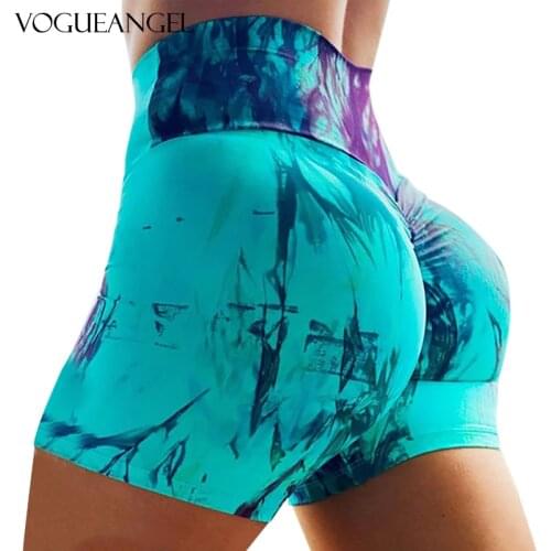 3D Women Tie Dye Sport shorts Neon Printed slimHigh Waist Stretchy Fitness Running Gym Athletic Leggins Ladies Push Up wear