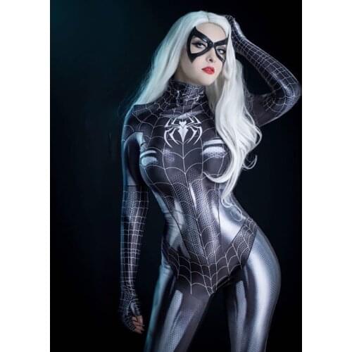 Female Sexy Spider Cosplay Costume Halloween Jumpsuit Superhero Bodysuit 3D Printed High Quality Spandex Sexy Bodysuit
