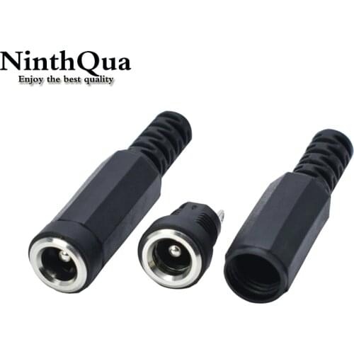 1/2/5pcs DC 5.5*2.1 5.5*2.5 female jack socket DC Power Plug Female Interface Socket Jack Plug Wire Terminals Adapter 022B