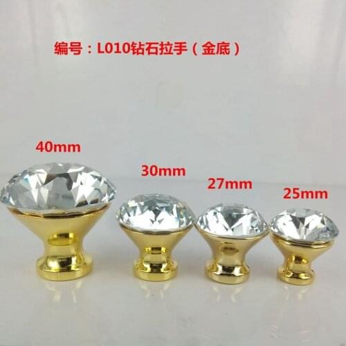 1PCS single hole transparent K9 crystal Cupboard drawer furniture handle crystal handle diamond hand diamond