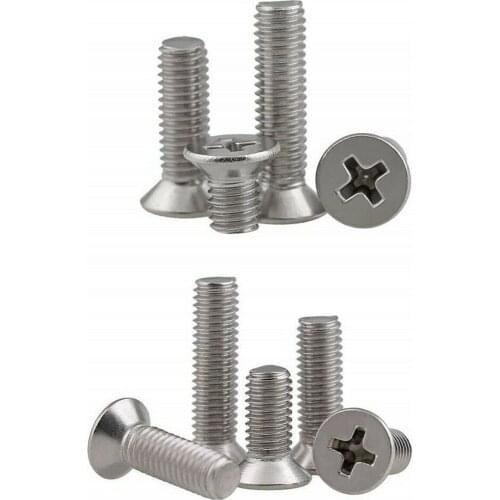 10pcs M6-M10 304 stainless steel cross flat head/countersunk head screw extended style