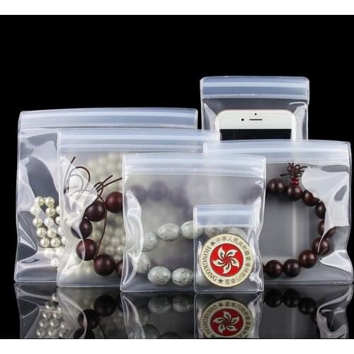 100Pcs Zip Lock EVA Clear Anti Oxidation Jewelry Bag Self Seal Reclosable Gift Grocery Sundries Necklace Storage Pack Pouches
