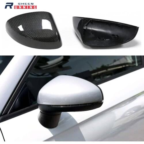 2010-2019 A1 S1 Rear View Mirror Cover For Audi A1 S1 2010-UP For Volkswagen VW Polo 2019+ Real Dry Carbon Mirror Cover