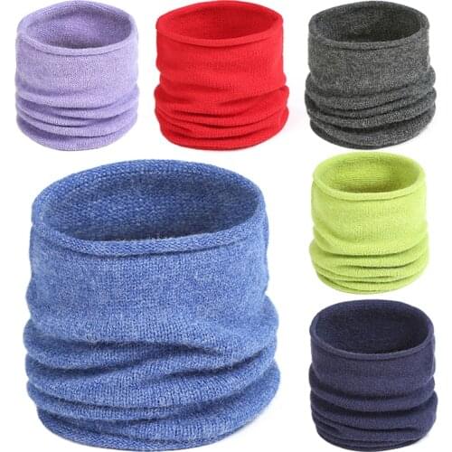 2020 Winter Scarf Knitted Ring Neck Wraps Women Bandana Warm Solid Collar Unisex Men Face Scarves Infinite Cashmere Snood New