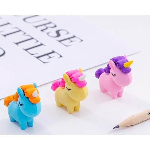 24 pcs fat Unicorn creative eraser pencil cartoon eraser wholesale