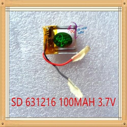 Liter energy battery Bluetooth headset battery 3.7V tablet battery 631216 100mAh small toy small equipment general