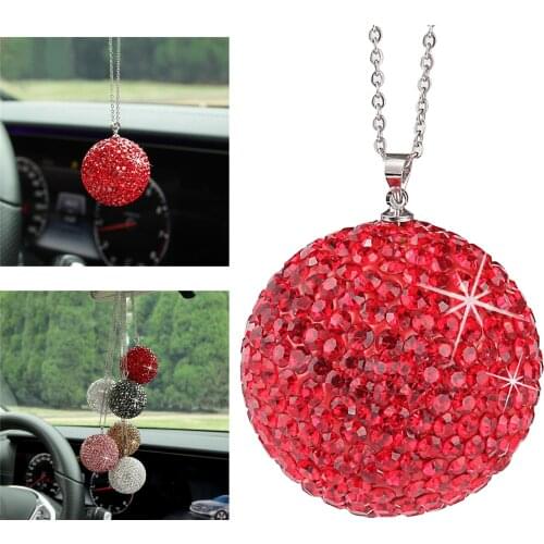 Disco Diamond Creative Crystal Ball Cars Charms Car Pendant for Ornament Rear View Mirror Interior Accessories