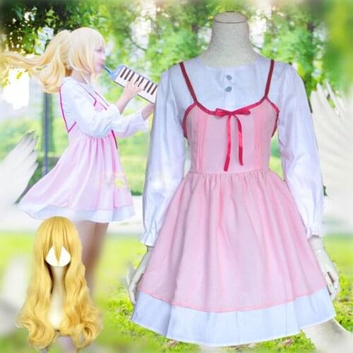 Anime Your Lie In April Cosplay Shigatsu Wa Kimi No Use Kaori Miyazono First Episode Adult Pink Dress Cosplay Costume Wig