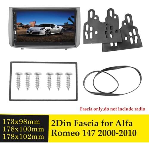 2 Din Car Fascia For Alfa Romeo 147 2000-2010 Stereo Radio DVD Panel Dash Audio Facia Frame Mounting Installation Trim Kit Bezel