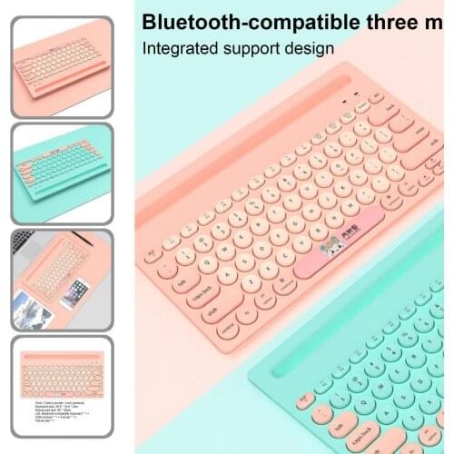 Round Key 79 Keys Wide Compatibility Wireless Keyboard for Computer