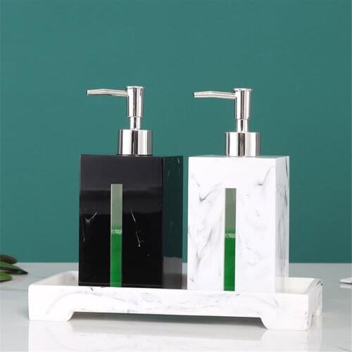 500ml Plastic Soap Dispenser Bathroom Shower Gel Hand Washing Shampoo Bottles Nordic Marble Pattern Refill Empty Sub-bottle
