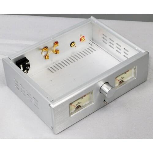 Dual Channel VU Meters DAC Chassis Power Amplifier Housing Preamp Amp Shell DIY Aluminum RCA Knob Hi-fi Enclosure W260 H82 D193