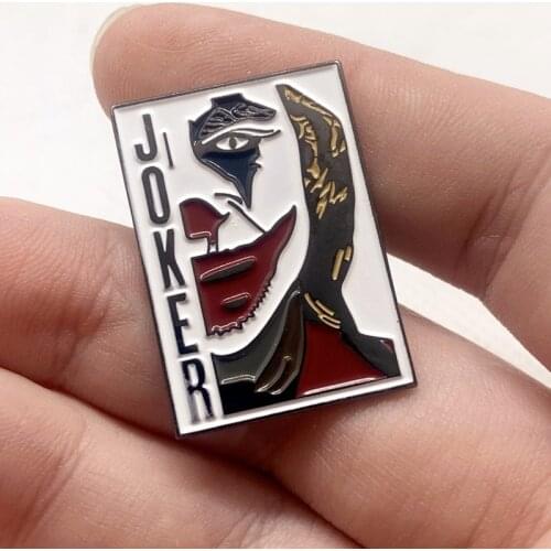 Joker Half Face Enamel Brooch Pin Villain Gift for Joaquin Phoenix Fans 30