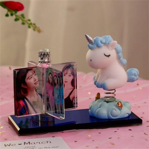 Customized Rotate Windmill Crystal Glass Photo Frame Personalized Picture Frame Photo Album For Birthday Friends Gifts Car Decor