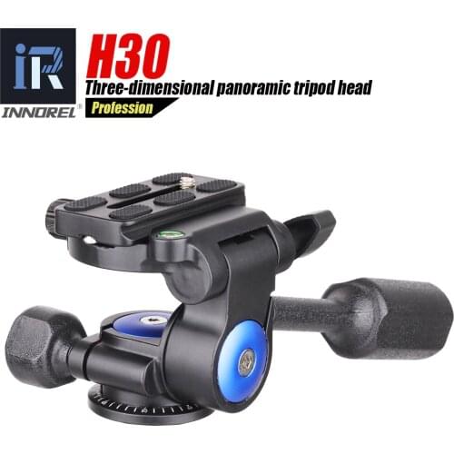 Innorel H30 Professional Tripod Head Can Rotate 360° Hydraulic Damping Three-Dimensional Aluminum Alloy For Mini Camera Video