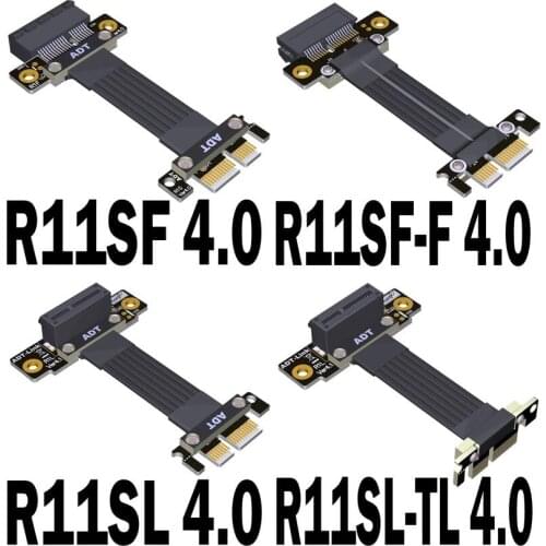 PCIE X1 Gen4 Riser Cable Dual 90 Degree PCIe 4.0 x1 To x1 Extension Cable 16G/Bps PCI Express Riser Card For 1U 2U ATX Extender