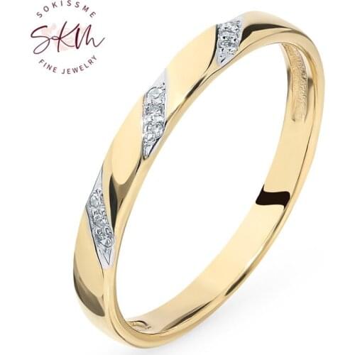 SKM Classic rings for women brand deisgner 14k yellow gold Vintage Engagement wedding rings designer Luxury Fine Jewelry
